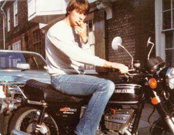 Mike on GT380 in Portsmouth 1983